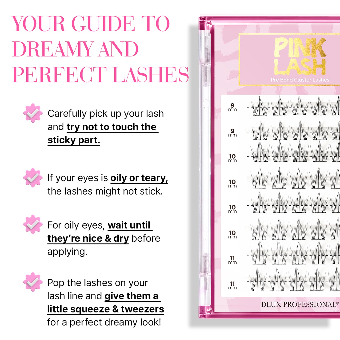 Glue-less Pink Lash Cluster