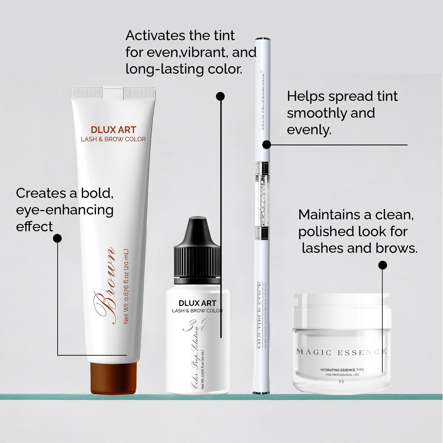 Korean Lash & Brow Brown Tint Bundle with Magic essence