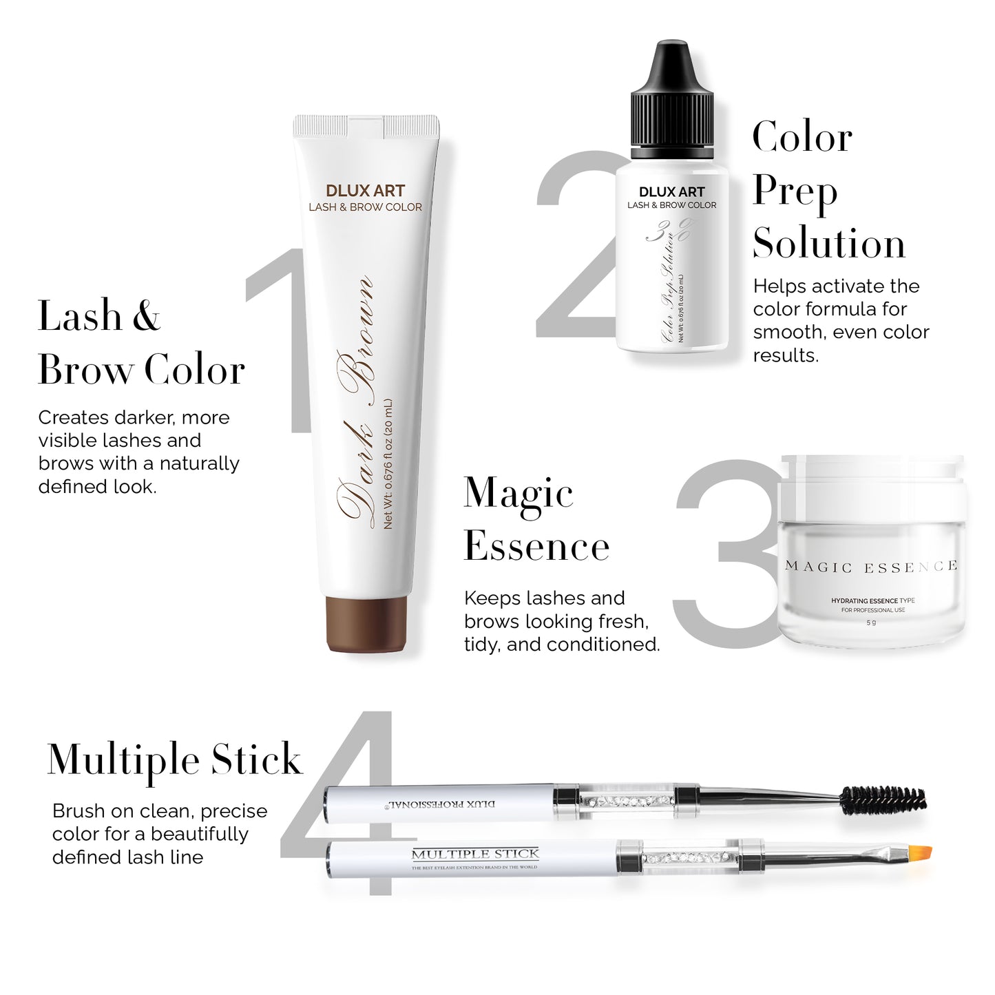 Korean Lash & Brow Brown Tint Bundle with Magic essence