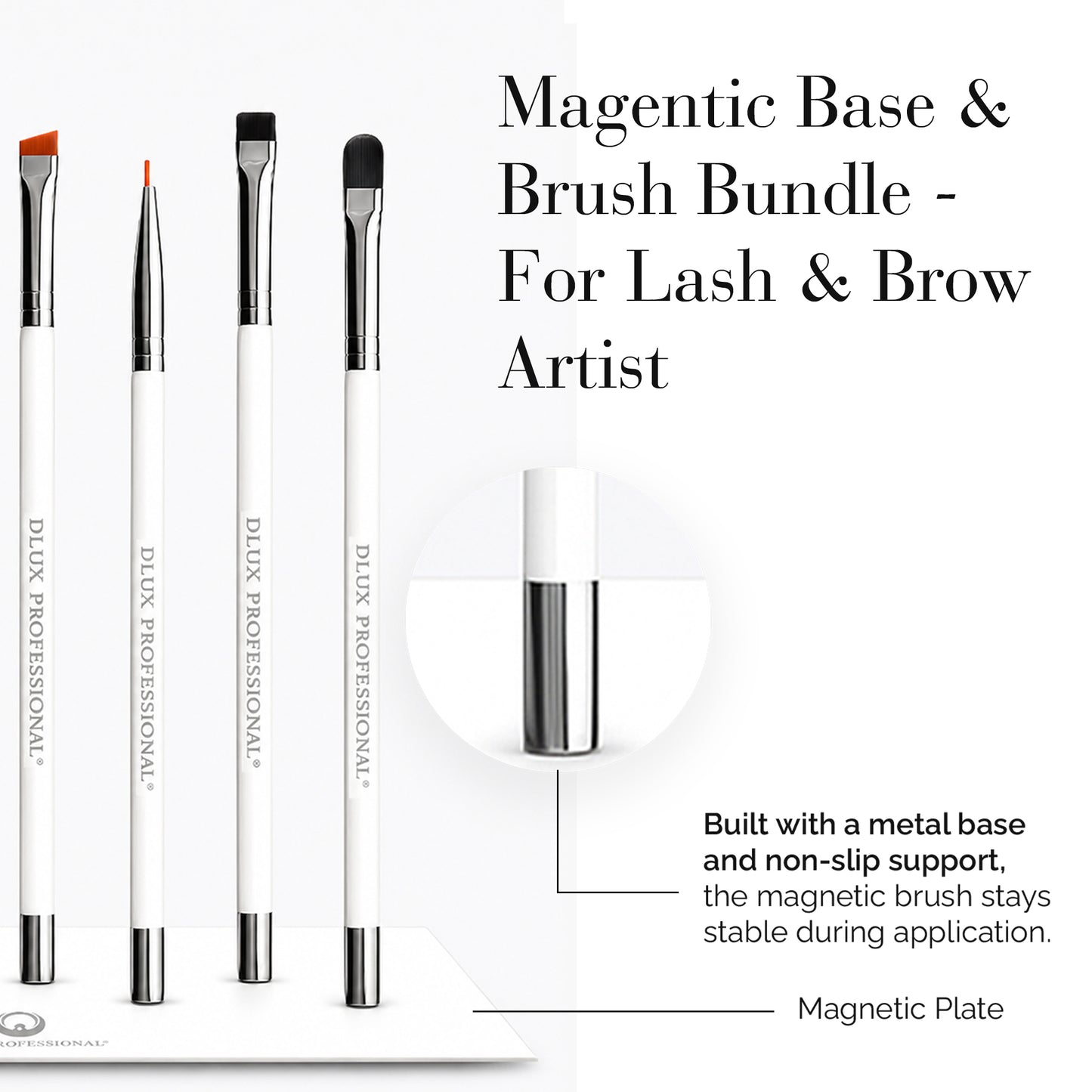 Magnetic Base & Brush Bundle- For Lash & Brow Artist