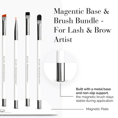 Magnetic Base & Brush Bundle- For Lash & Brow Artist