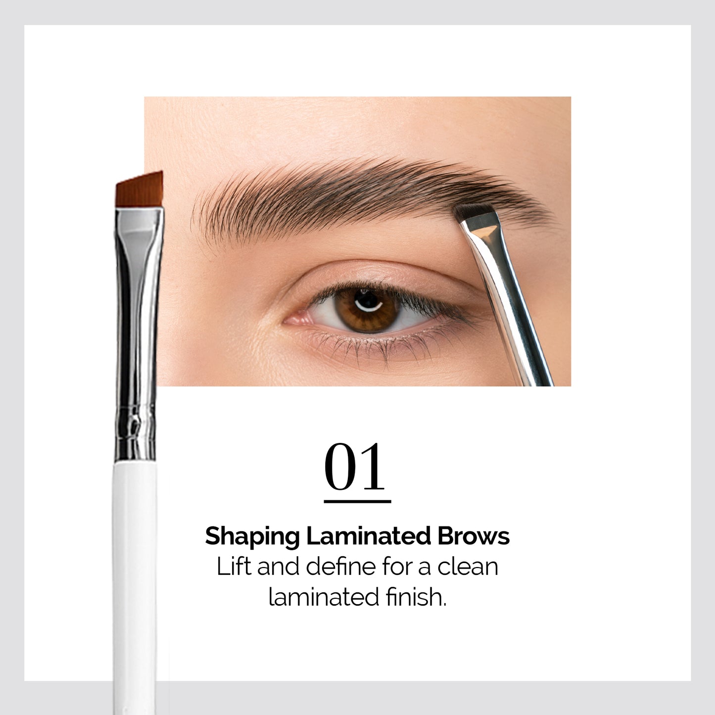 Professional Magnetic Brush No.2 - for Eyebrow Tint/Henna and White Paste Application / 8MM Oblique Tip