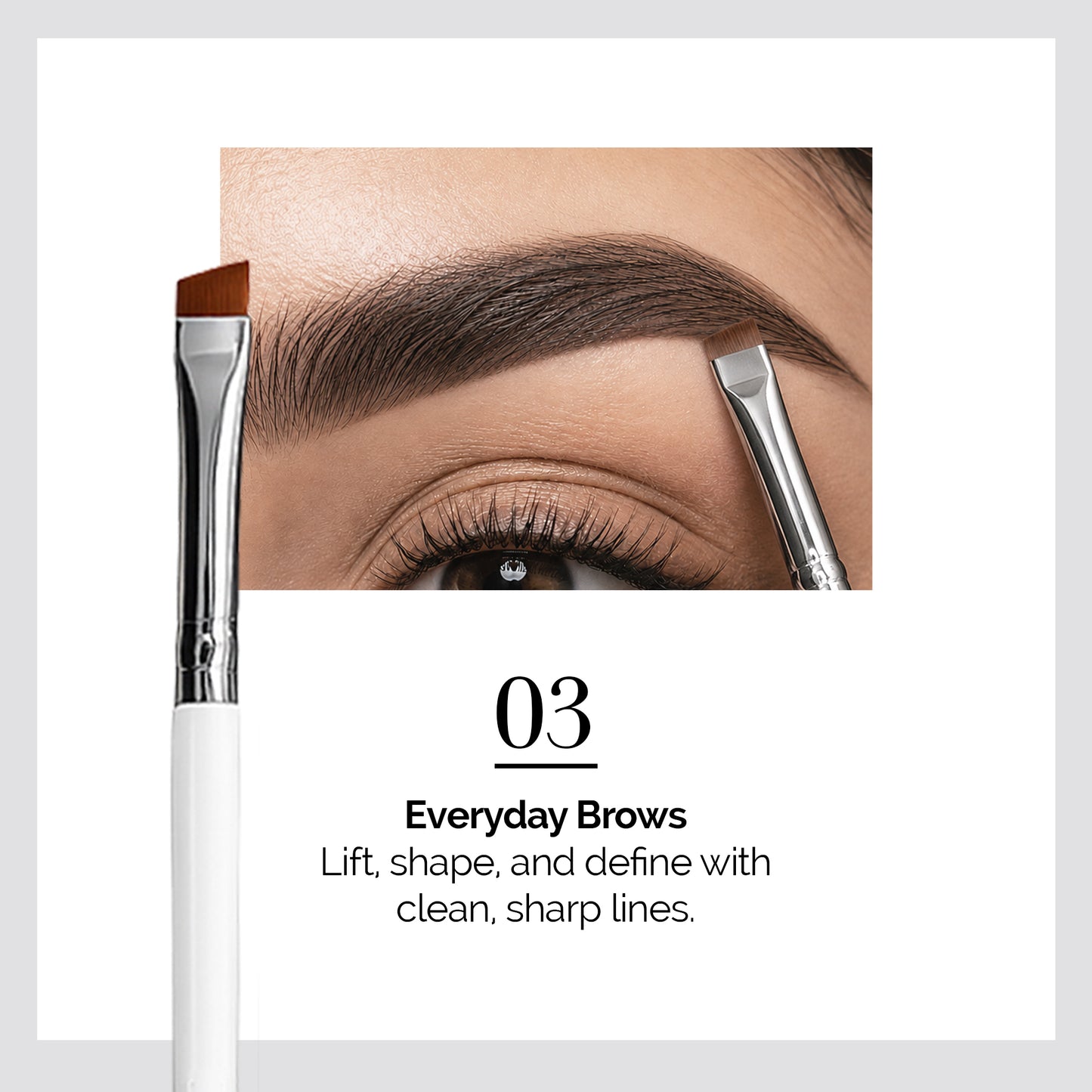 Professional Magnetic Brush No.2 - for Eyebrow Tint/Henna and White Paste Application / 8MM Oblique Tip