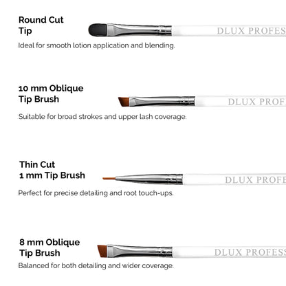 Professional Magnetic Brush No.2 - for Eyebrow Tint/Henna and White Paste Application / 8MM Oblique Tip