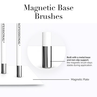 Professional Magnetic Brush No.2 - for Eyebrow Tint/Henna and White Paste Application / 8MM Oblique Tip