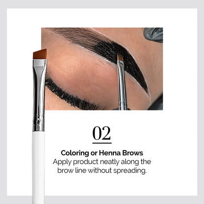 Professional Magnetic Brush No.3 - for Eyebrow Tint/Henna and White Paste Application / 5MM Oblique Tip