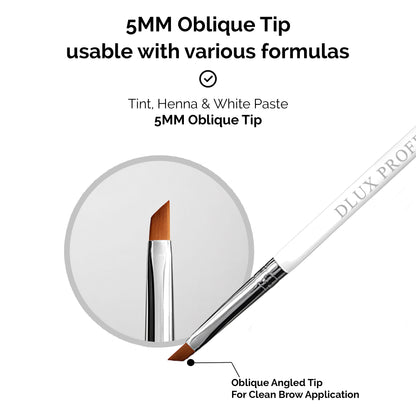 Professional Magnetic Brush No.3 - for Eyebrow Tint/Henna and White Paste Application / 5MM Oblique Tip