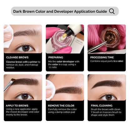 Korean Lash & Brow Dark Brown Tint & Lash Developer