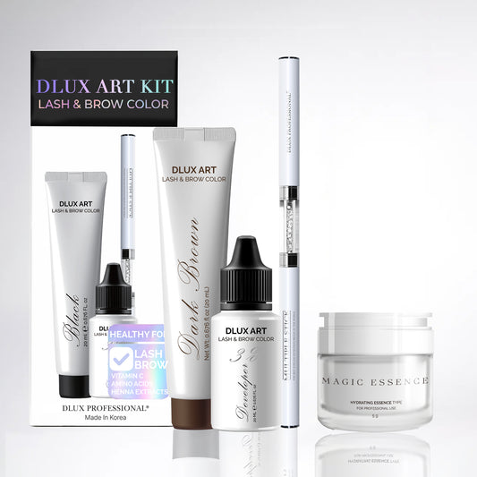 Korean Lash & Brow Dark Brown Tint Bundle with Magic essence