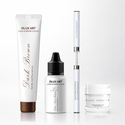 Korean Lash & Brow Dark Brown Tint Bundle with Magic essence