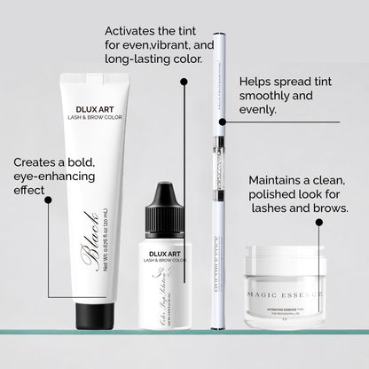 Korean Lash & Brow Dark Brown Tint Bundle with Magic essence