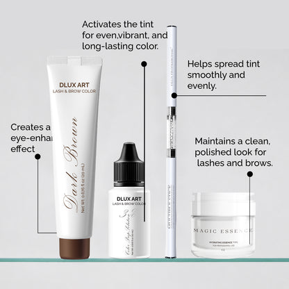 Korean Lash & Brow Dark Brown Tint Bundle with Magic essence