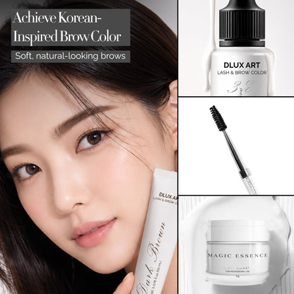 Korean Lash & Brow Dark Brown Tint Bundle with Magic essence