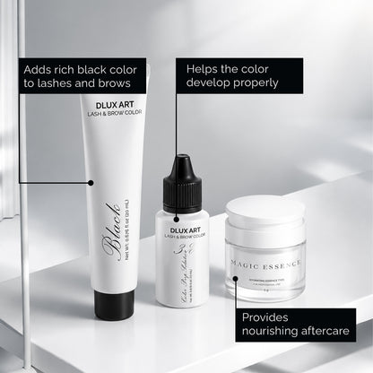 Korean Lash & Brow Black Tint Bundle with Magic essence