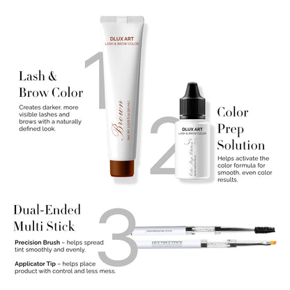 Korean Lash & Brow Bundle Brown Tint Kit