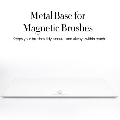 Metal Base for Magnetic Brushes - Non-Slip, Rubber-Footed Brush Holder