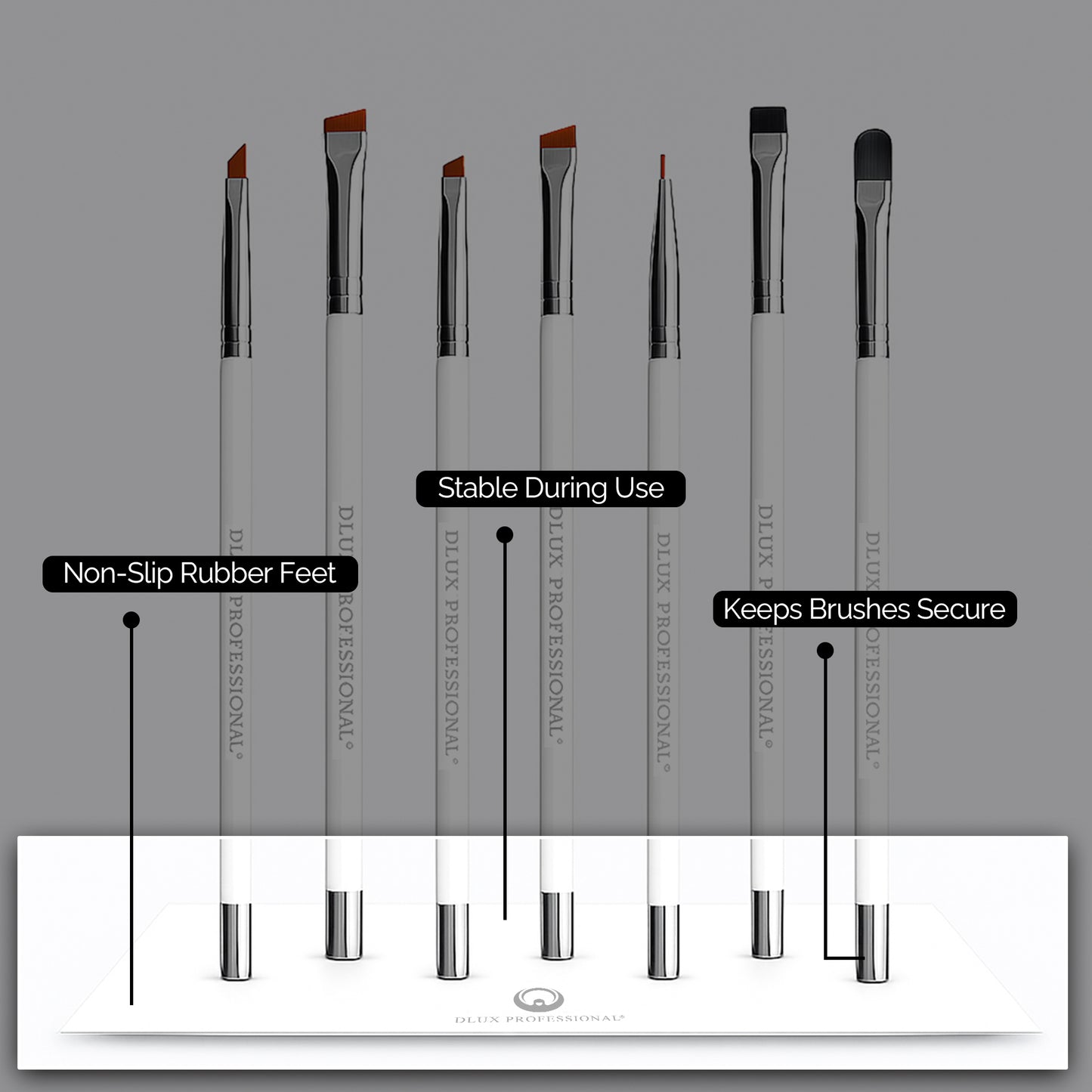 Metal Base for Magnetic Brushes - Non-Slip, Rubber-Footed Brush Holder