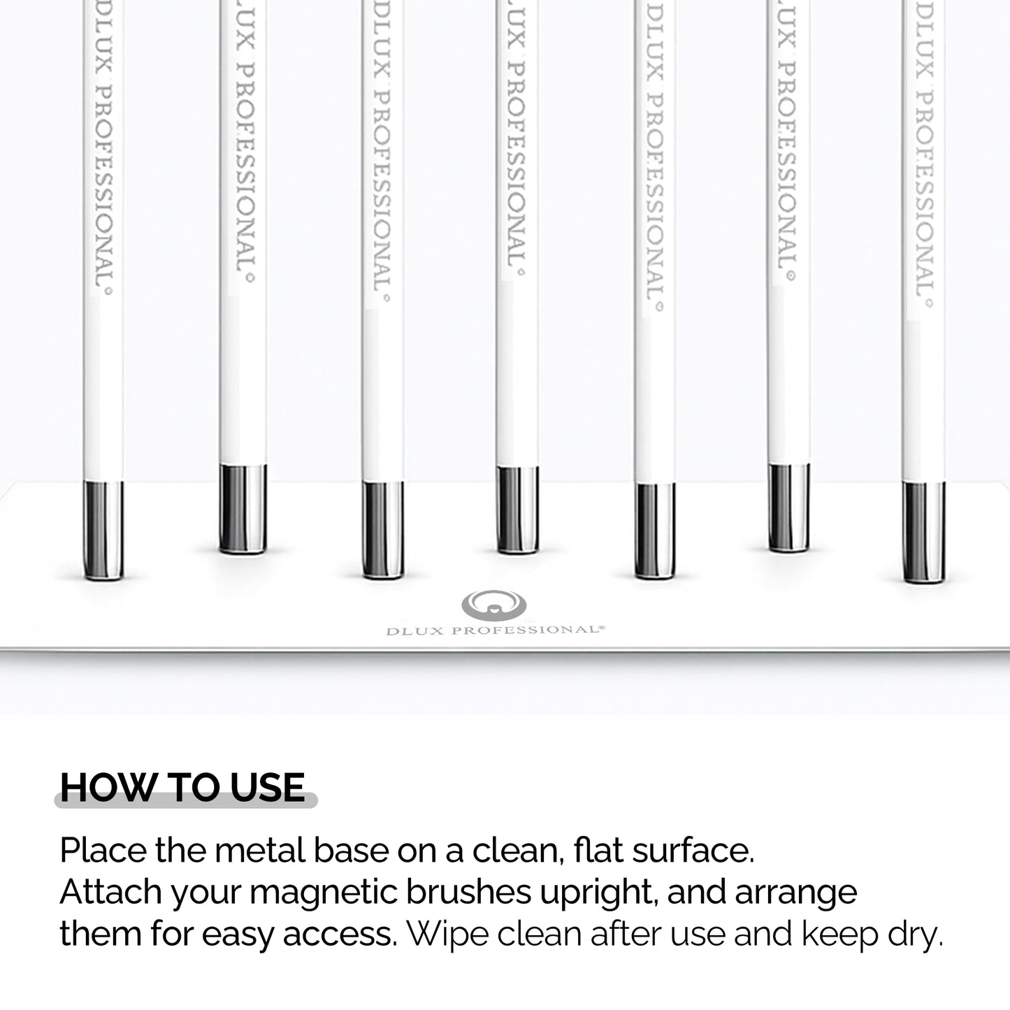 Metal Base for Magnetic Brushes - Non-Slip, Rubber-Footed Brush Holder
