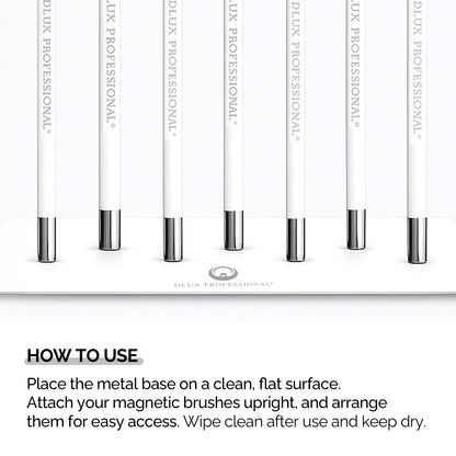 Metal Base for Magnetic Brushes - Non-Slip, Rubber-Footed Brush Holder