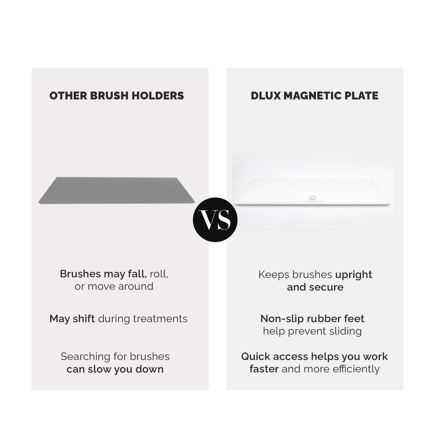 Metal Base for Magnetic Brushes - Non-Slip, Rubber-Footed Brush Holder