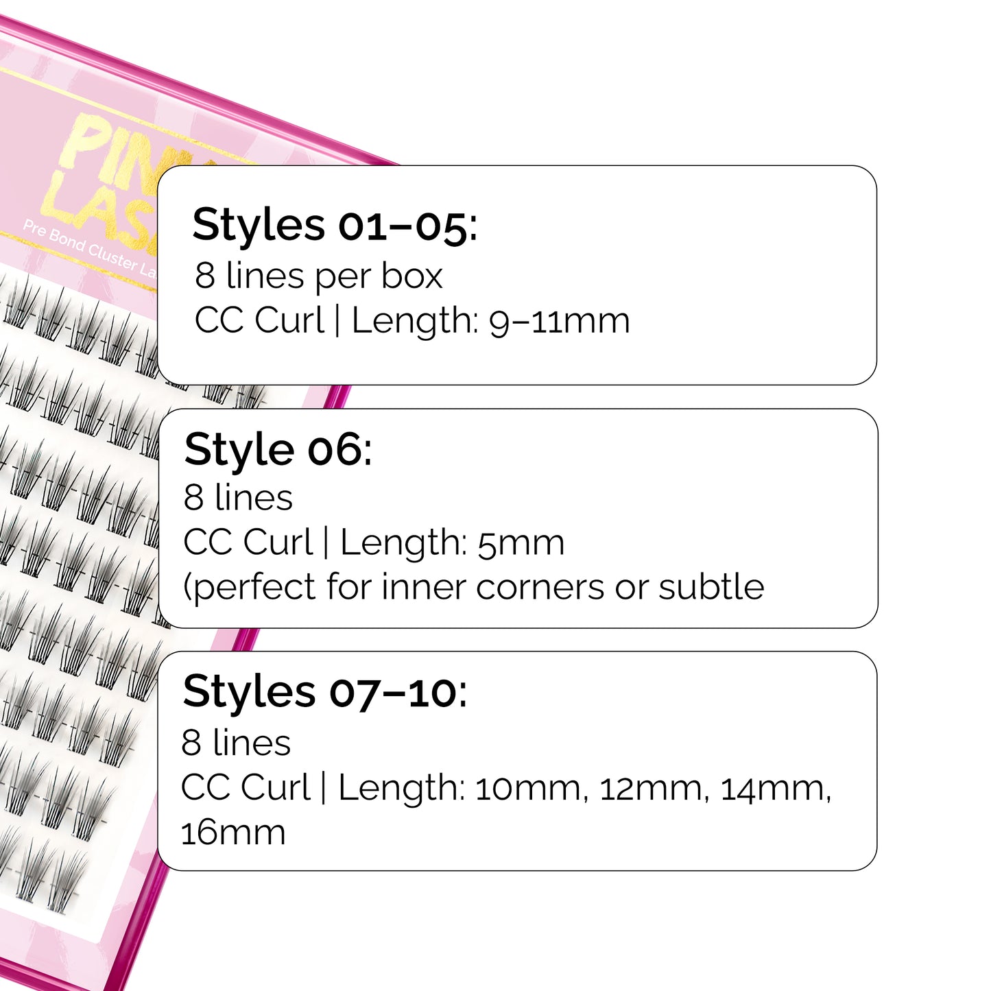 Glue-less Pink Lash Cluster