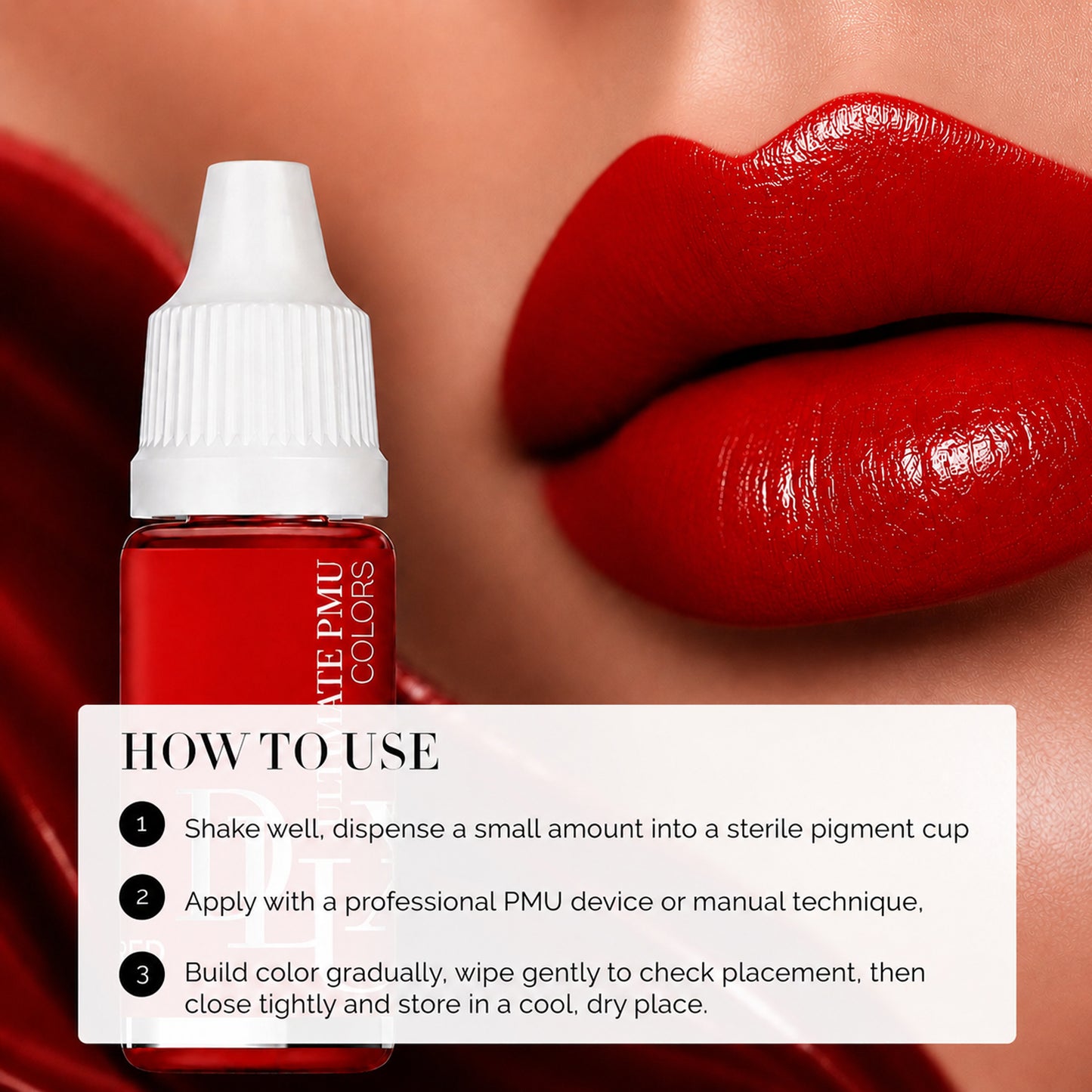 Ultimate PMU Colors (For Lips : Dark Red)