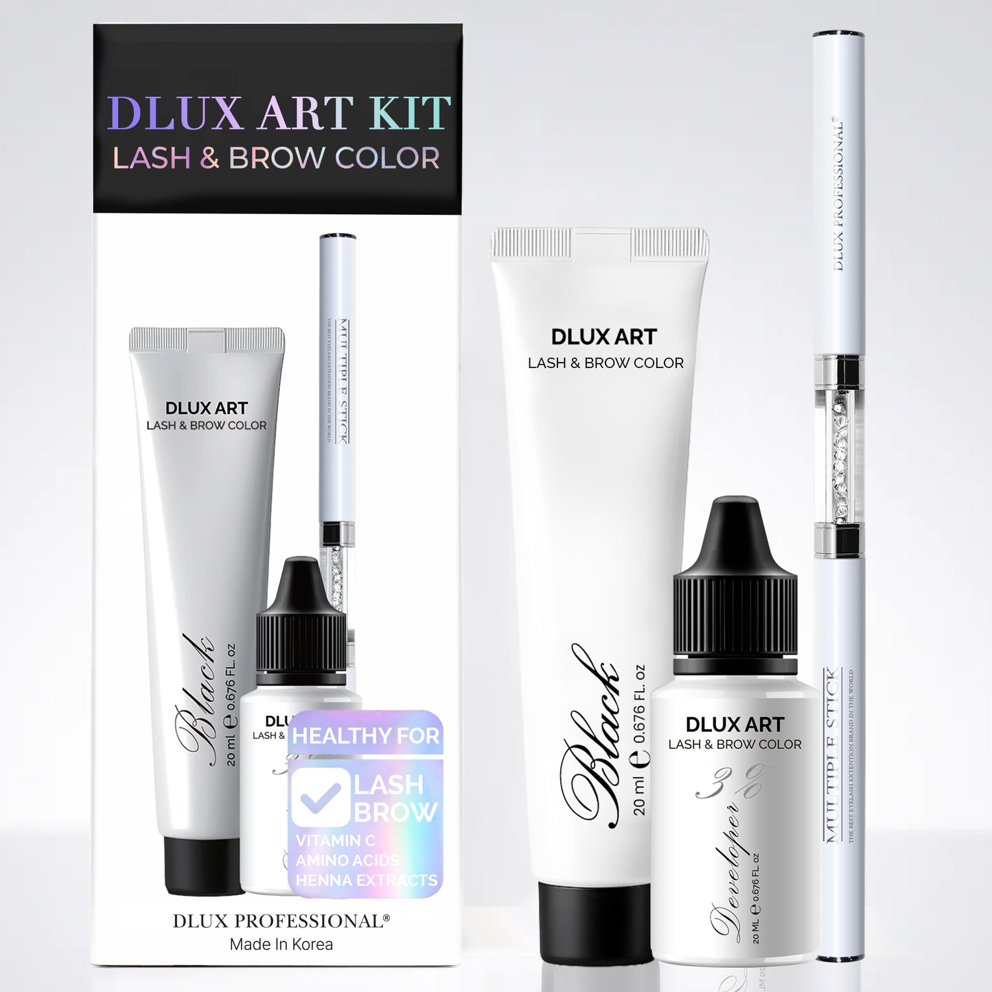 Korean Lash & Brow Bundle Black Tint Kit
