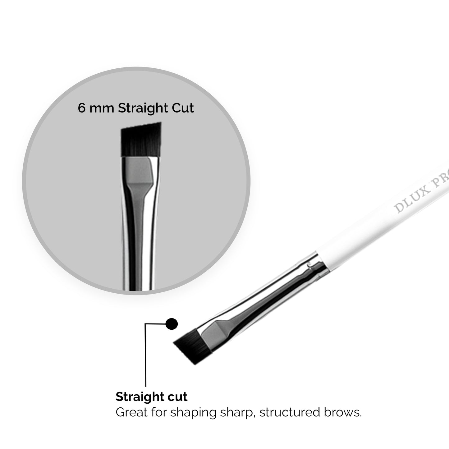 Professional Magnetic Brush No.4 - for Eyebrow Tint/Henna and White Paste Application / Straight Cut 6MM