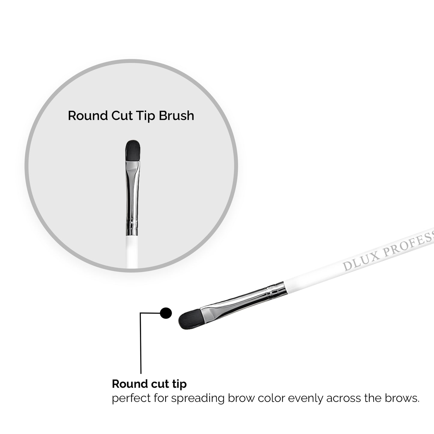 Professional Magnetic Brush No.5 - for Eyebrow Tint/Henna and White Paste Application / Round Cut Tip