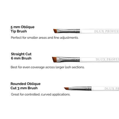 Professional Magnetic Brush No.6 - for Eyebrow Tint/Henna and White Paste Application / Rounded Oblique Cut 3MM