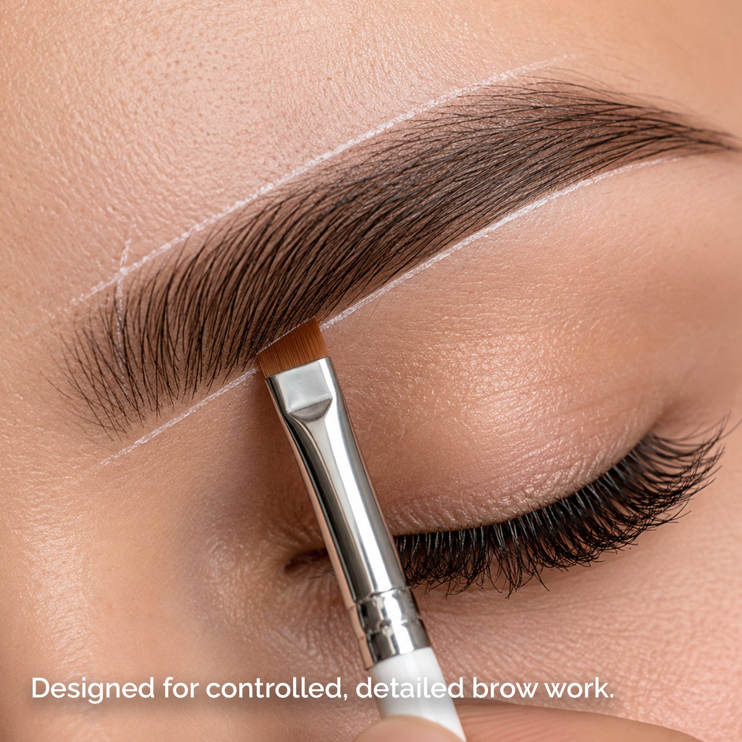 Professional Magnetic Brush No.6 - for Eyebrow Tint/Henna and White Paste Application / Rounded Oblique Cut 3MM