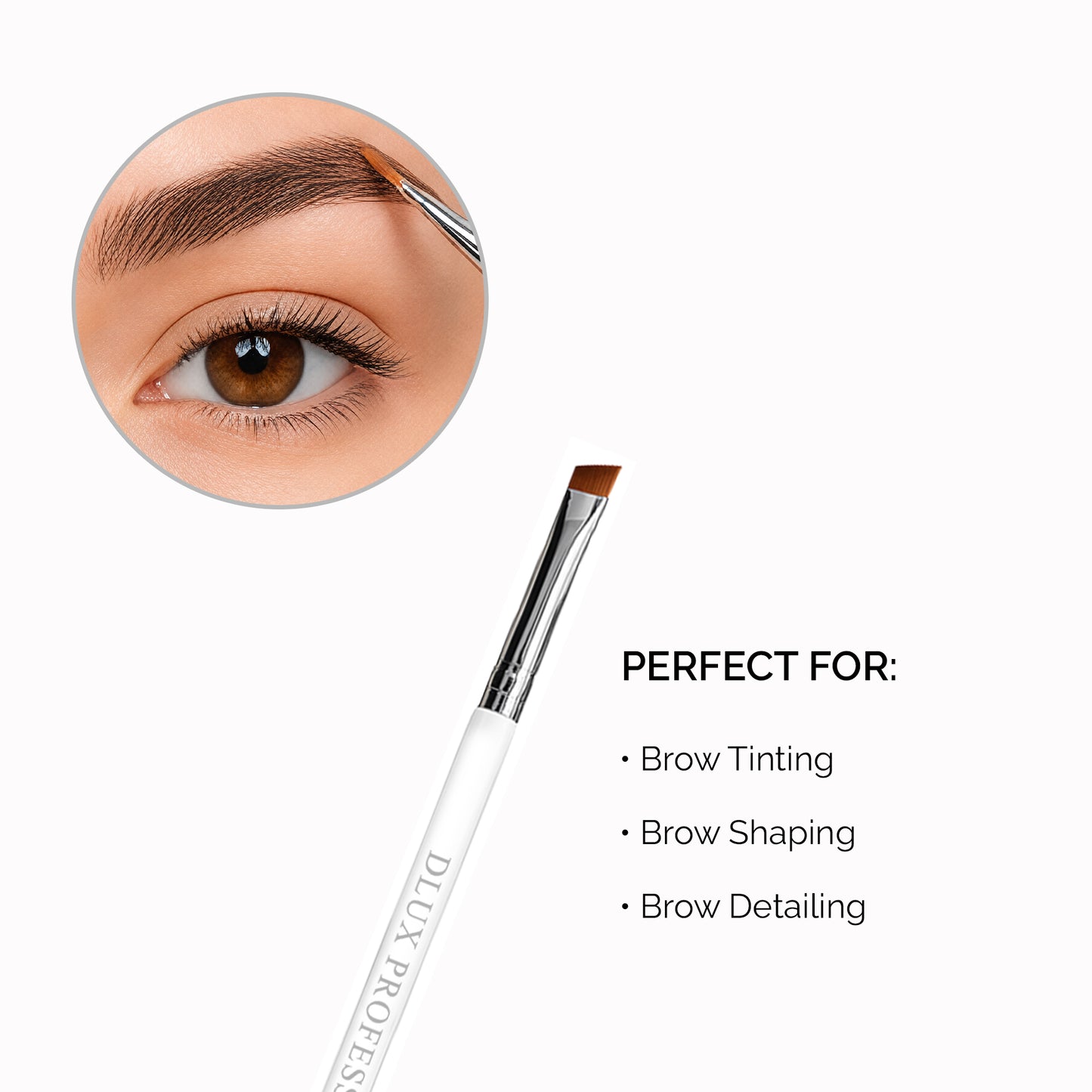 Professional Magnetic Brush No. 7 - for Eyebrow Tint/Henna and White Paste Application / 10MM Oblique Tip