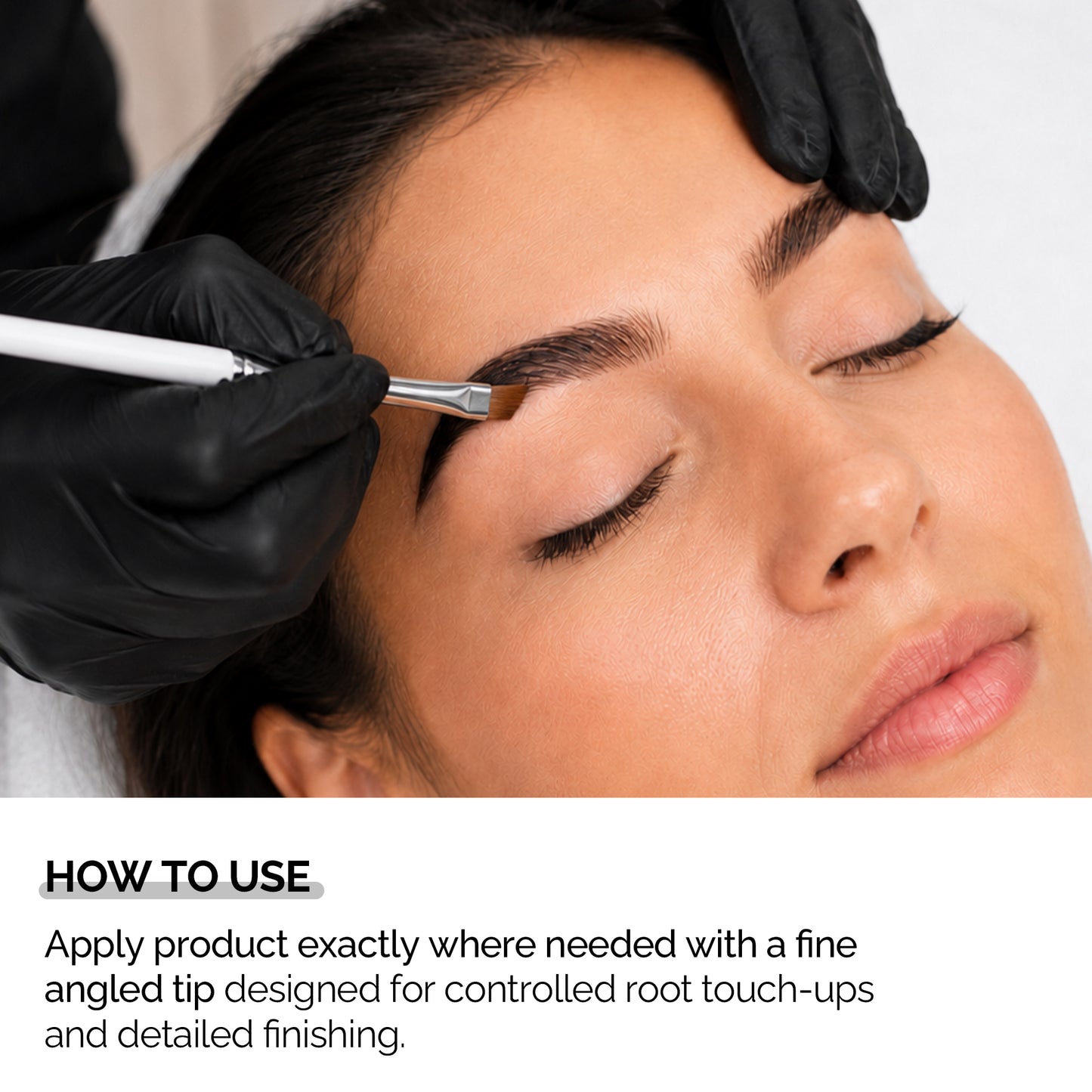 Professional Magnetic Brush No. 7 - for Eyebrow Tint/Henna and White Paste Application / 10MM Oblique Tip