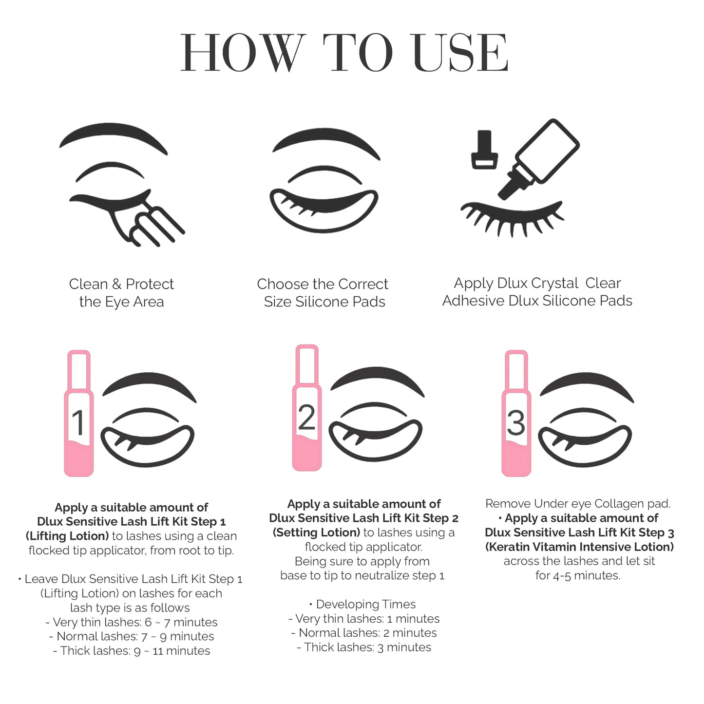 Senstive Lash and Brow Lamination Individual Lotions