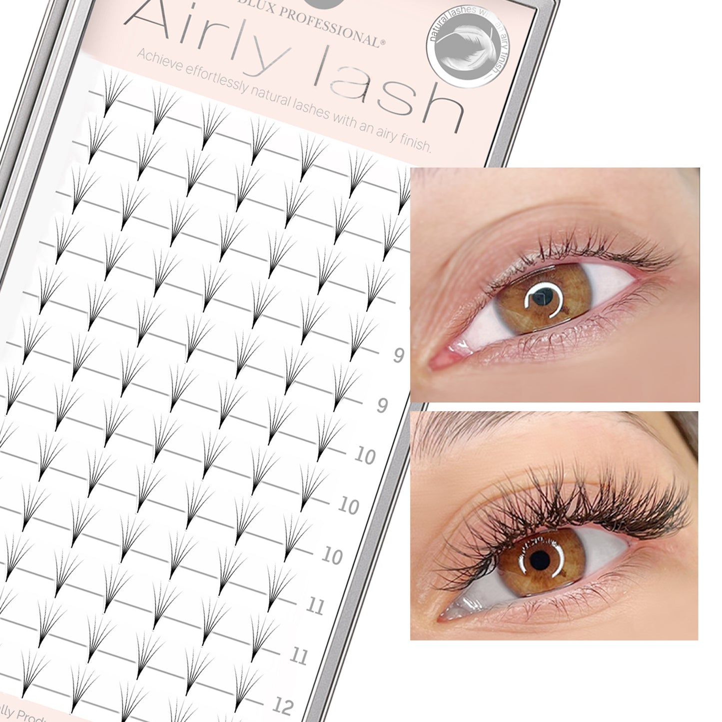 Airly Lash – PET Pre-Made Volume Fans (12 Lines)